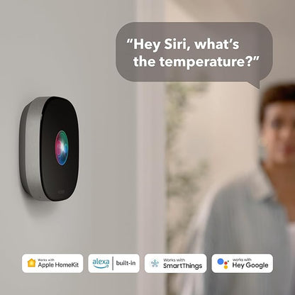 ecobee Smart Thermostat Premium with Smart Sensor and Air Quality Monitor - Programmable Wifi Thermostat - Works with Siri, Alexa, Google Assistant