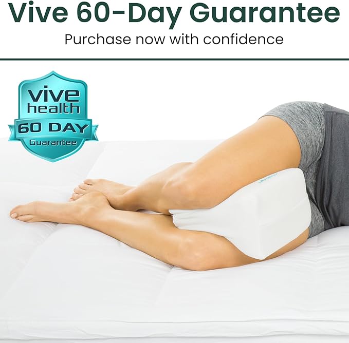 Memory Foam Knee Pillow for Side Sleepers - Orthepedic Sciatica, Back, Under Leg, Hip and Joint Support - Pregnancy and Maternity