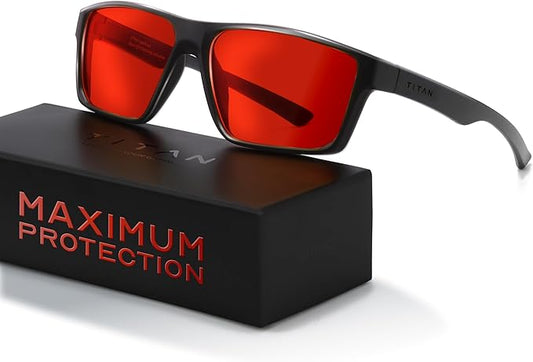 Titan Gaming Glasses, Blue Light Blocking, Night Driving Glasses for Men, Computer Protection Christmas Gift for Gamers