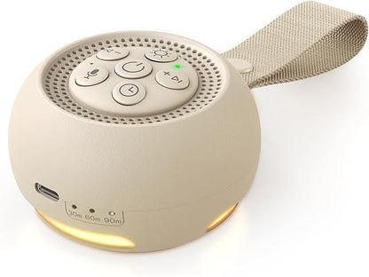 White Noise Sound Machine with Voice Recording, 16 Soothing Sounds Portable Noise Machine, Night Light, Timer, Rechargeable White Noise Machine for Sleeping Nursery Home Office Travel