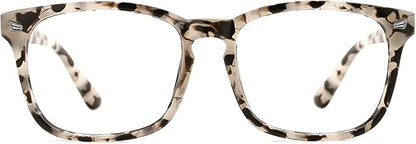 TIJN Blue Light Blocking Glasses for Women Men Clear Frame Square Nerd Eyeglasses Anti Blue Ray Computer Screen Glasses