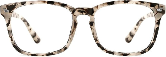 TIJN Blue Light Blocking Glasses for Women Men Clear Frame Square Nerd Eyeglasses Anti Blue Ray Computer Screen Glasses