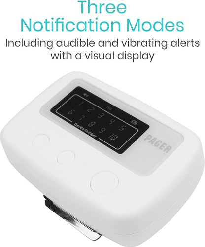 Vive Wireless Caregiver Pager - Nurse Alert for Dementia Patients - Smart Portable Medical System for Caretaker - Connects to Call Button, Door, Window, Bed, Chair, Floor Alarm Pads