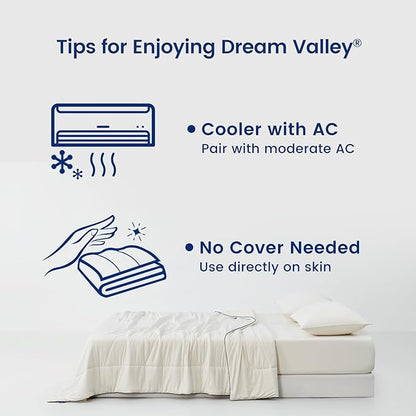 Dream Valley Outlast® Twin XL Cooling Comforter, NASA-Grade Instant Cooling Blanket for Hot Sleepers, Luxurious Comforter for All Season, Ivory, 68"x90"