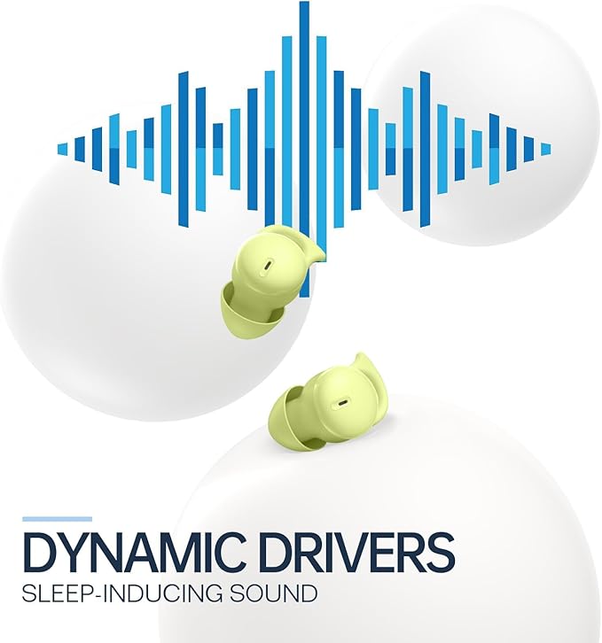 Invisible Sleep Headphones,Sleep Earbuds for Side Sleepers,Small Comfortable Fit Noise Blocking Sleep Ear Buds,Bluetooth 5.3 Wireless Earbuds, in-Ear Ear Buds for Sleeping - Green