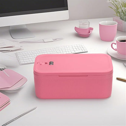 Sanidika Lockable Storage Box, Locking Medicine Box, Cell Phone Locked Jail, Food Medical Lockbox, Containers Bin for Personal Refrigerator Home Office Organization Travel Gift,9.25 x 5 x 3.6" (Berry)