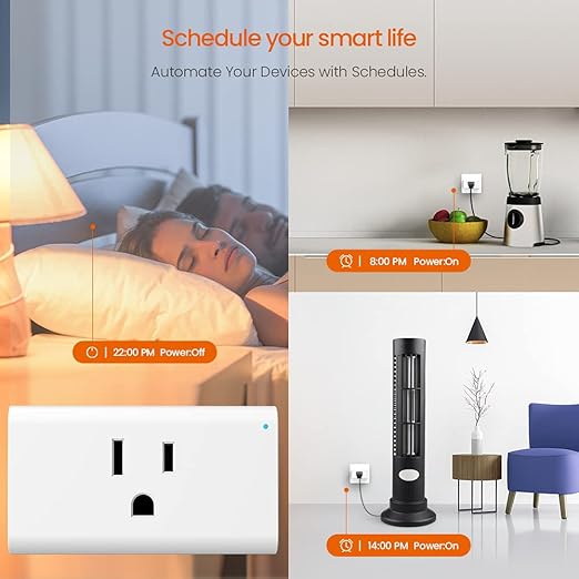 TENDA SP3 (1 Pack) Smart Plug WiFi Outlet Switch, Compatible with Alexa & Google Assistant for Voice Control, Timer & Schedule Function, Compact Design, UL FCC RoHS Certified, No Hub Required