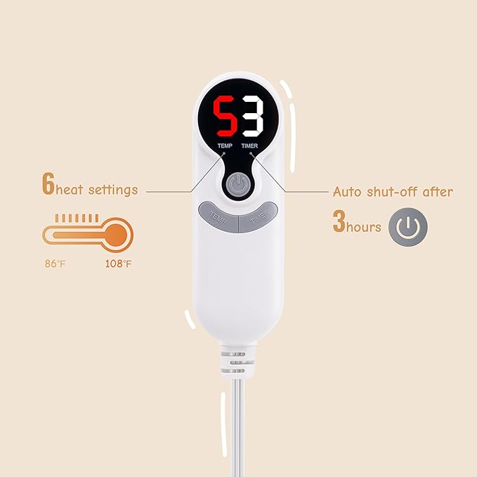 Electric Heated Blanket Throw Size 50"x60", Soft Flannel with Overheat Protection, 9 Adjustable Heat Settings & 10-Hour Auto-Off Timer, Fast Heating for Winter Comfort, Dark Gray