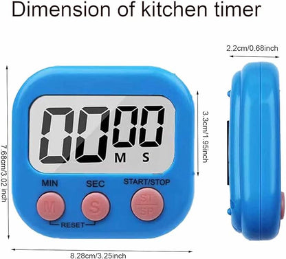 6 Pack Large Screen Digital Kitchen Timer, Magnetic Timer, Big Digits Loud Alarm, Count Up/Down, ON/Off Switch, Teachers, Classroom, Cooking, Baking