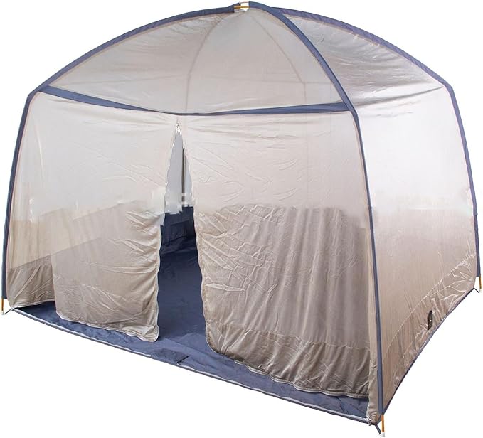 Faraday Fabric Brown Emf Bed Canopy Silver Bed Drapes Mesh Protection Canopy RF Shielding Netting Queen Size