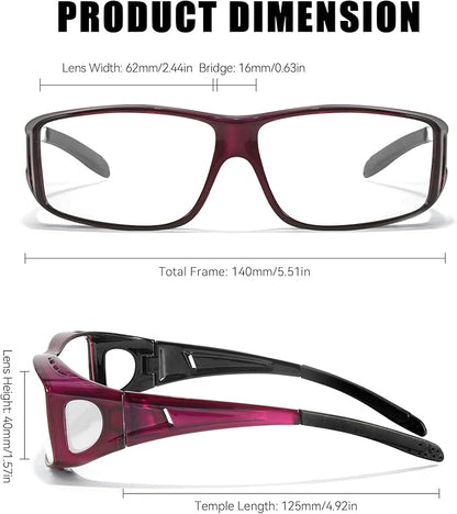 LVIOE Fit Over Blue Light Blocking Glasses and Computer Eyewear- Wear Over Prescription Glasses/Reading Glasses/RX Glasses