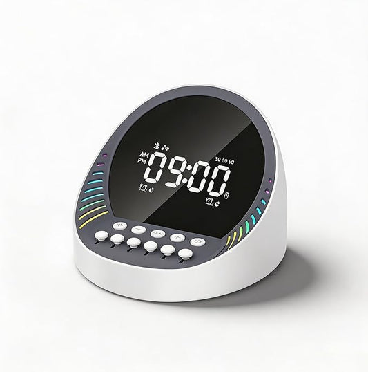 4-in-1 White Noise Sound Machine for Sleeping, Sleep-Aid Noise Machine with 6 Mixable Nature Sounds, 6-Color Night Light, Sleep Timer, Portable Bluetooth Speaker, White Noise for Adults, Kids & Babies