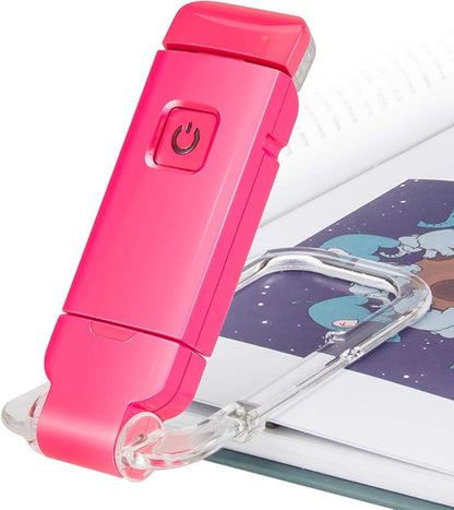 BIGLIGHT Amber Book Reading Light, LED Clip on Book Lights, Reading Lights for Books in Bed, Small Book Light for Kids, USB Rechargeable, 2 Brightness Adjustable for Eye Protection, Red