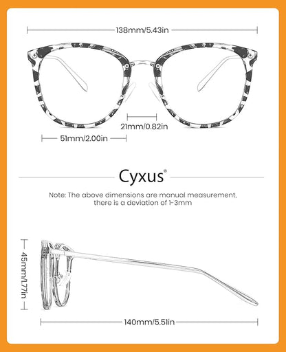 Cyxus 3 Pack Blue Light Glasses for Women, Blue Light Blocking Computer Eyeglasses for Woman Anti Eye Fatigue Eyewear Reduce Headaches