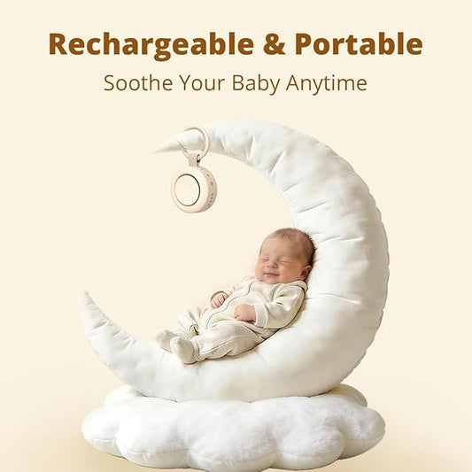 Portable Sound Machine Baby Rechargeable White Noise Machine with 30 Soothing Sounds 4 Timers Memory Function for Baby Kids Adults Powerful Battery Sleep Machine for Home Travel Office