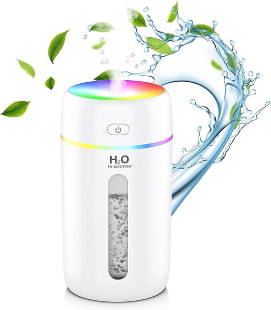 ZPP Humidifier for Bedroom Portable Mini Humidifier with 7-color Lights for Car,Home,Office,Travel with Night Light, Auto Shut-Off