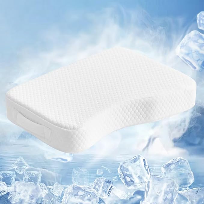 Cooling Leg Pillow for Side Sleepers 100% Cooling Fabric Knee Pillow for Side Sleeping, Leg Elevation Memory Foam Pillow for Hip/Back/Sciatica Pain Relief Helps Spine Alignment -15"x25" (Cooling, M)