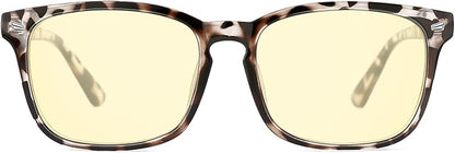 TIJN Gaming Glasses Blue Light Blocking Glasses for Women Men Nerd Eyeglasses Screen Fatigue Anti UV Glare (Leopard(Gaming Glasses))