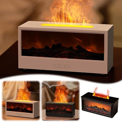 Fireplace Flame Air Diffuser Humidifier,7 Colors Aromatherapy Essential Oil Diffuser,280ml Ultrasonic Cool Mist Humidifier with Remote,3 Gears Timer Shutdown for Home,Bedroom,Office,Yoga (Light)