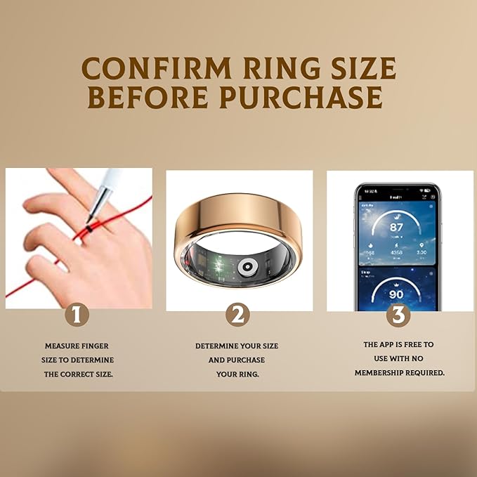 Smart Ring for Women & Men- Health Fitness Tracker with HRV/Sleep Monitoring/Step Counter/Calorie&Distance Tracking, 7-Day Battery，Remote Photo,Menstrual Cycle (Silver, #10)