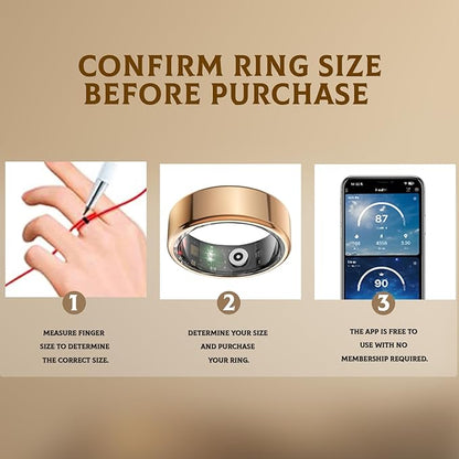 Smart Ring for Women & Men- Health Fitness Tracker with HRV/Sleep Monitoring/Step Counter/Calorie&Distance Tracking, 7-Day Battery，Remote Photo,Menstrual Cycle (Silver, #10)