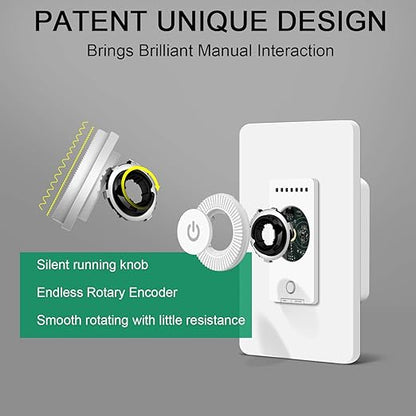 Smart Dimmer Switch 4 Pack by Martin Jerry | Rotary Trailing Edge Dimmer Light Switch, Voice Control by Alexa, Google Home, SmartLife App, Needs Neutral Wires, 2.4G WiFi