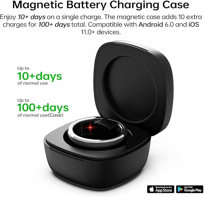 Smart Ring for Women Men,Fitness Tracker Ring with Heart Rate, Sleep Monitoring, Blood Oxygen, Step Counting for iOS and Android, No Subscription Fee, Waterproof(Silver, 10)