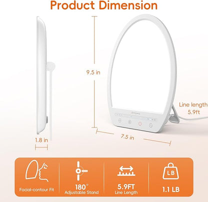 Comfytemp Light Therapy Lamp, Up to 16,000 Lux Sunlight Daylight Lamp with Touch Control, 4 Brightness & 3 Color Temperature, Birthday Gifts for Men Women Her, for Home Office Working Use
