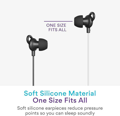 MEE audio SleepTones Wired Sleep Earbuds 3.5mm Plug for Side Sleepers with Lightweight Low-Profile Silicone Earpieces, Noise Reduction Sleeping Headphones (2 Packs)