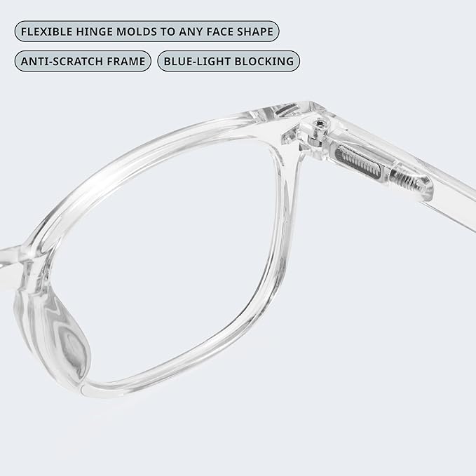 BLS BLUES Reading Glasses for Women for Home, Office & Driving - HD Clear Readers with Blue Light Blocking Protection