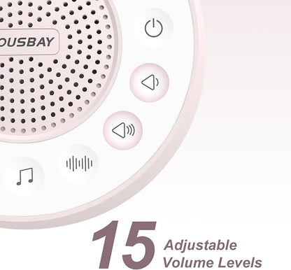 Housbay White Noise Machine with 31 High Fidelity Soothing Sounds, 5W High Power Loud Enough Speaker, Easy Volume Control, Sleep Timer, Sound Machine for Baby, Kids, Adults, Light Sleeper