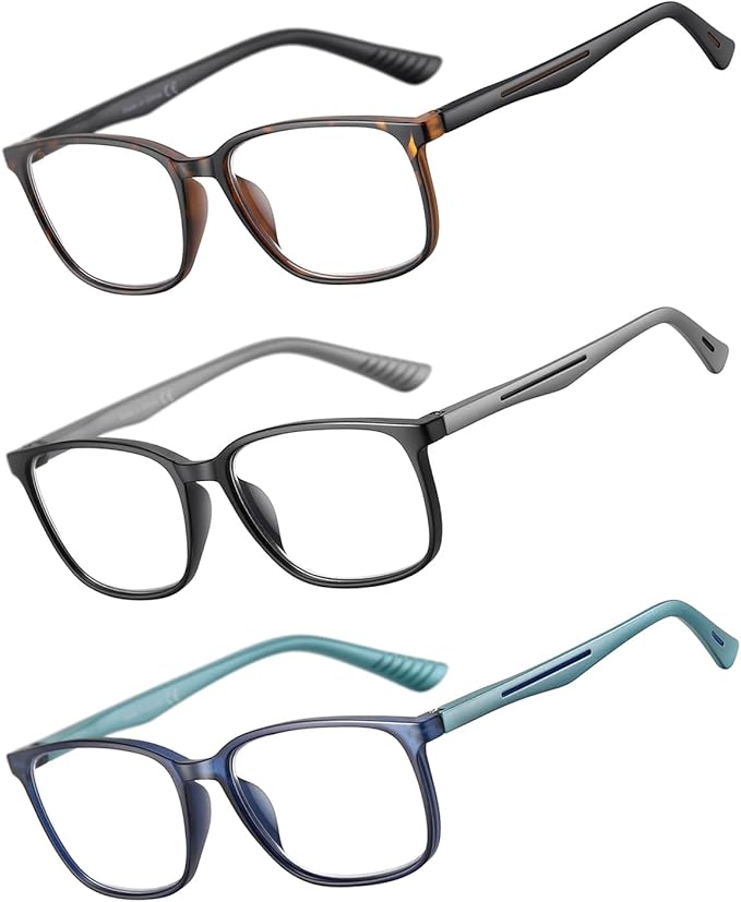 Reading Glasses for Men,Blue Light Blocking Readers for men with Comfort Spring Hinge