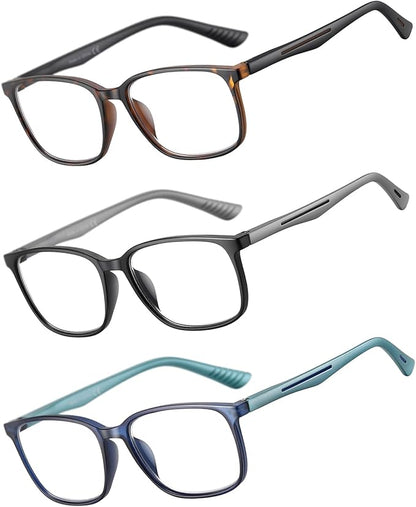 Reading Glasses for Men,Blue Light Blocking Readers for men with Comfort Spring Hinge