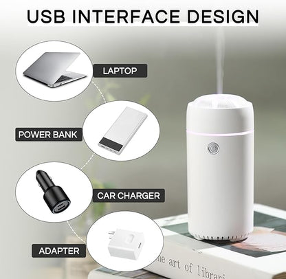 Car Diffuser, Car Humidifier, Car Diffusers for Essential Oils, Smart Car Air Freshener Diffuser, USB Cool Mist Humidifier Diffuser for Car Home Office Bedroom (White)