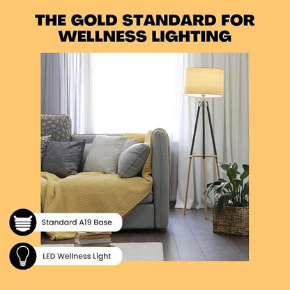 NorbSMILE Soft Full Spectrum Light Bulb. Sunlike Softer-Hue A19 Wellness LED. Boost Energy, Mood & Performance, Support Circadian Rhythm, Near-Perfect Color Rendering, Patented, US Based (1-Pack)