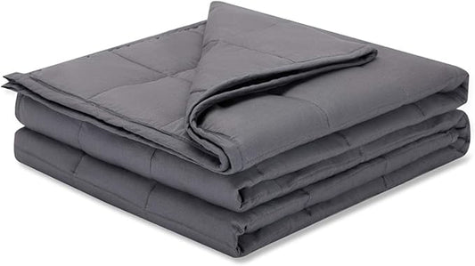 Weighted Idea Small Blanket 5 lbs for Kids and Child 36"x48" (100% Natural Cotton, Dark Grey)