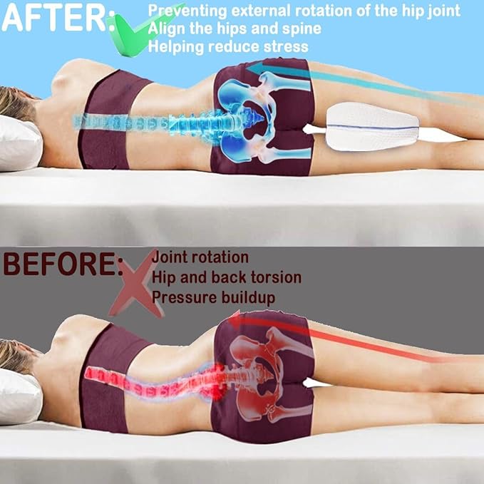 Knee Pillow Leg Pillow for Side Sleepers Foam Support Pillow for Sleeping for Back Pain,Memory Foam Cushion Pregnancy Pillow Leg Positioner Pillows for Side Sleeping