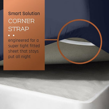 Empyrean 4 Pack King Fitted Sheets - Deep Pocket, Fits 14-16 Inch Mattress, Ultra Soft Microfiber, Fade & Wrinkle Resistant, Shrinkproof, Durable Sheets, Navy Blue
