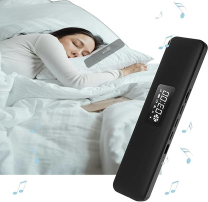 Under Pillow Speaker Bluetooth, Mini Bone Conduction Speaker, Bluetooth Sleep Headphones with Display for Sleeping, Sleepbar White Noise for Side Sleepers, Timer Speaker for Insomniacs (Black)