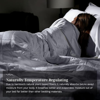 LUXOME Lightweight Blanket | 100% Rayon (Viscose) from Bamboo Fabric & Fill | Full/Queen - 86"x92" | Super Soft | Thermal-Regulating | Stone