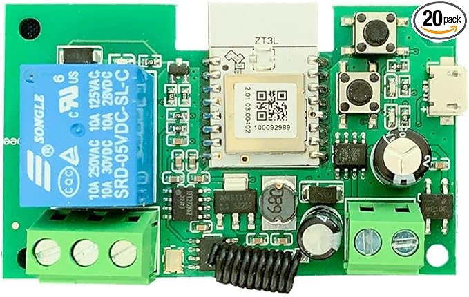 Zigbee 1CH DC 7-32V USB 5V Relay Smart Switch Module， Wireless APP Remote Control with Inching/Self-Lock Switch modle，Works with Tuya Zigbee Gateway，Alexa，Google Home (ZigBee Hub Needed)