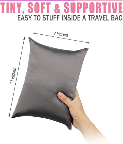 Silky Satin Soft Knee Pillow for Side Sleepers, Pressure Pillows Between Legs 11"x7" Small Knee Pillow Joints Cushion for Sleeping Hip and Back Pain, Dark Gray 1 Pcs