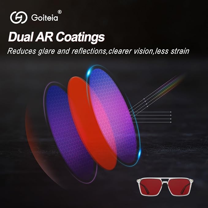 Goiteia Orange Blue Light Blocking Glasses-Retro 70s Blue Light Glasses for Men Women, Easier Sleep and Migraine Relief