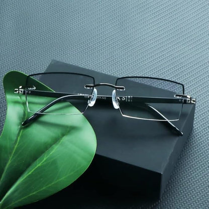 LifeArt Blue Light Blocking Glasses, Computer Reading Glasses, Anti Blue Rays, Reduce Eyestrain, Rimless Frame Tinted Lens with diamond, Stylish for Men and Women (+2.00 Magnification)