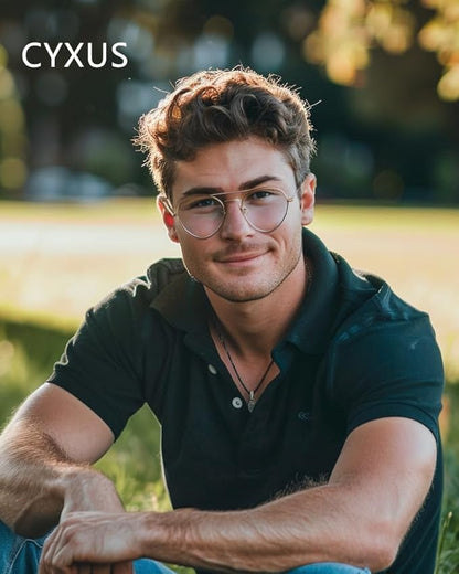 Cyxus Davos French Ma-con Style Aviator Glasses Blue Light Blocking Eyeglasses for Computer UV Protection Anti Eyestrain 8805
