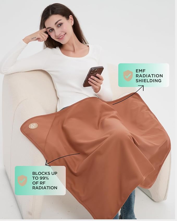 Radia Smart® 5G Blocking, EMF Protection Blanket, Pregnancy Belly Shielding, 100% Cotton Outer Layer, 35”x30