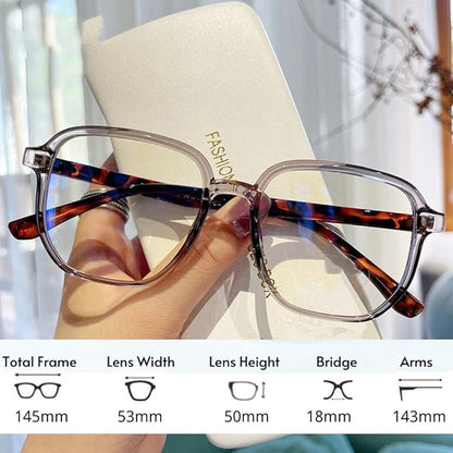Blue Light Blocking Glasses Reading Glasses for Women Men Square Nerd Eyeglasses Frame Lightweight Reduce Eye Strain