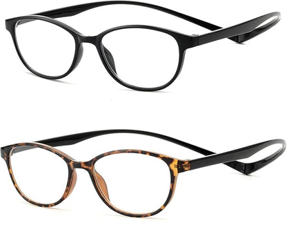 JM 2 Pack Magnetic Reading Glasses for Men Women, Hang Neck Blue Light Blocking Computer Readers Black & Tortoise +3.5
