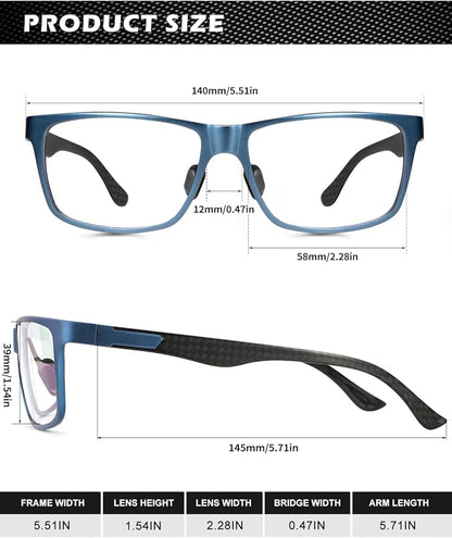 ANYLUV Blue Light Blocking Glasses Men Computer Gaming Glasses Lightweight Al-Mg Metal Anti Eyestrain Eye Protection