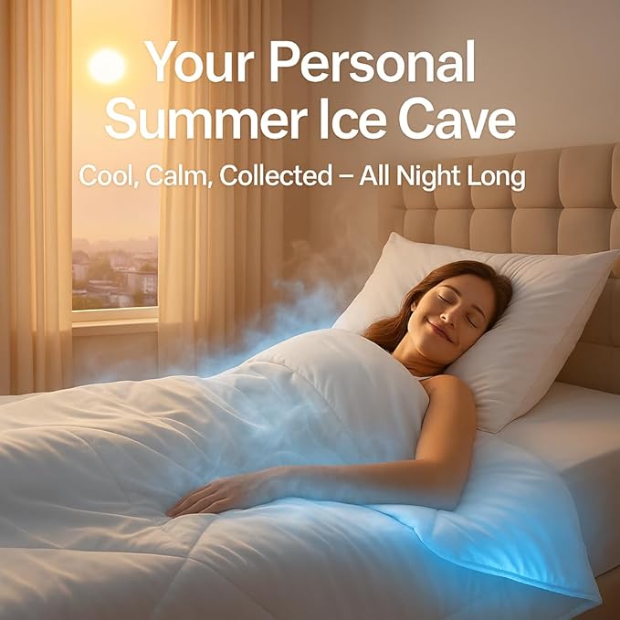Cooling Comforter – 100% Viscose from Bamboo Shell & Fill, Silky Soft, Breathable, Lightweight All Season Duvet Insert, Down Alternative Blanket, Twin Size 68"x90", for Hot Sleepers & Sensitive Skin